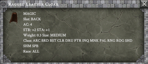 RAGGED LEATHER CLOAK item card